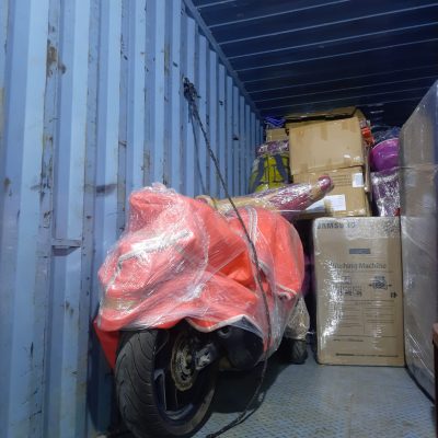 bike packing and transportation in container truck. City Connect